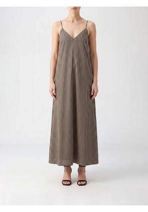 ALYSI Striped Cotton and Viscose Blend Long Slip Dress