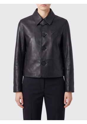 ZADIG & VOLTAIRE Leather Shirt Jacket with Embroidered Logo
