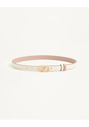 Valentino Garavani VLogo Signature Reversible Shiny Calfskin Belt - 20Mm / 1.2 In. Woman LIGHT IVORY/ROSE CANNELLE 065