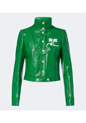 Courreges Logo vinyl cropped jacket