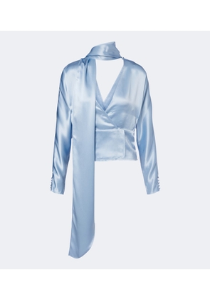 Ganni Scarf-detail blouse
