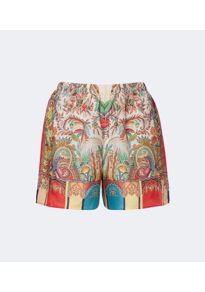 Etro Paisley silk satin shorts