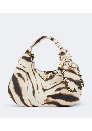 Ganni Mini zebra-printed top-handle bag