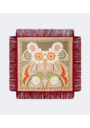 La DoubleJ Fringed printed silk twill scarf