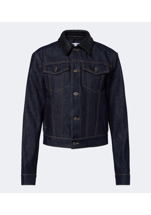 Bottega Veneta Intrecciato leather-trimmed denim jacket