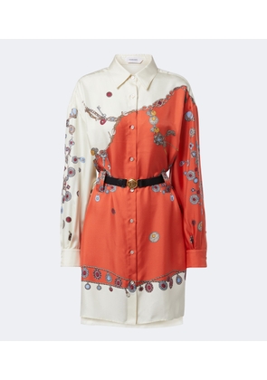Versace Printed silk twill shirt dress