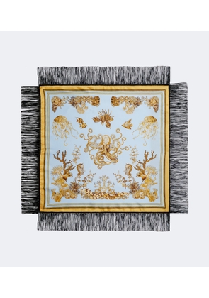 La DoubleJ Fringed printed silk twill scarf
