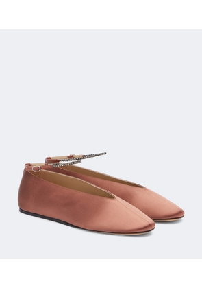 Le Monde Beryl Olympia embellished satin ballet flats