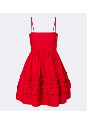 Ganni Ruffled cotton poplin minidress