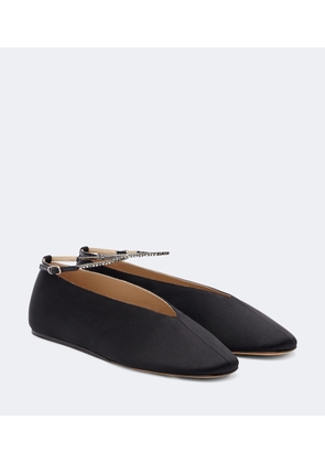 Le Monde Beryl Olympia embellished satin ballet flats