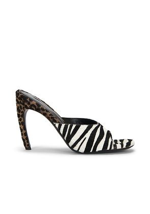 THE ATTICO Betta 95mm Mule Sandal in White & Black - Black & White. Size 39.5 (also in 37, 38, 39, 41, 37.5).