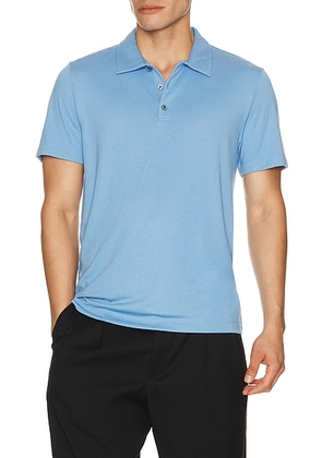 Theory Bron Polo in Crisp Blue - Blue. Size S (also in M, L, XL/1X, XXL/2X).