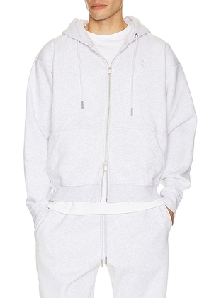 On Club Collective Fz Hoodie in Crater - White. Size XS (also in S, M, L, XL/1X, XXL/2X).