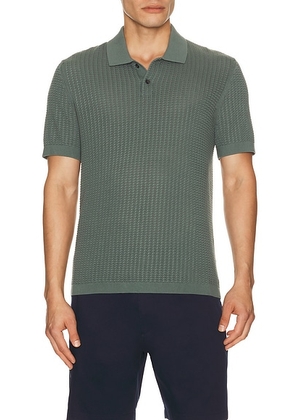 Theory Tactile Cotton Polo in Light Pine Grove - Teal. Size L (also in M, S, XL/1X, XXL/2X).