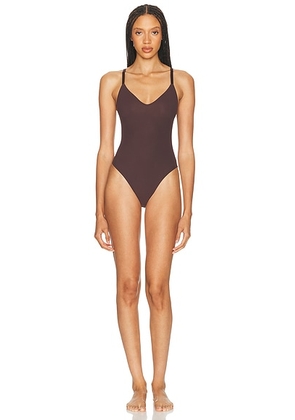 Negative Underwear Base Cami Bodysuit in Espresso - Brown. Size M (also in XS, S, L, XL/1X, XXL/2X).