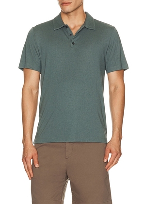 Theory Bron Polo in Light Pine Grove - Teal. Size XL/1X (also in M, S, L, XXL/2X).