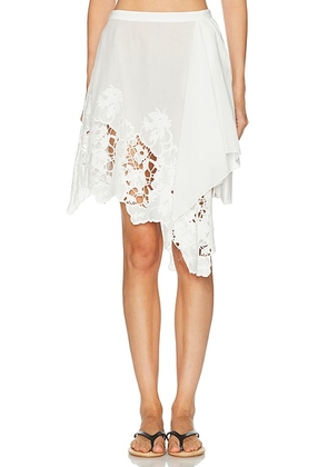 Ronny Kobo Ashley Skirt in White - White. Size M (also in L, S, XS).