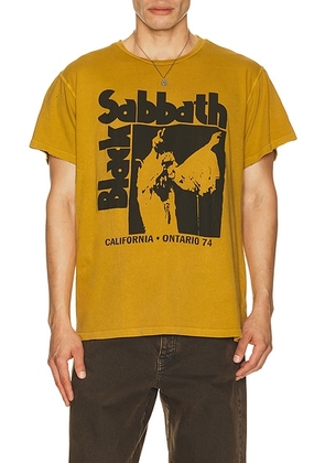 Madeworn Black Sabbath Tee in Mustard - Yellow. Size XL/1X (also in M, L).