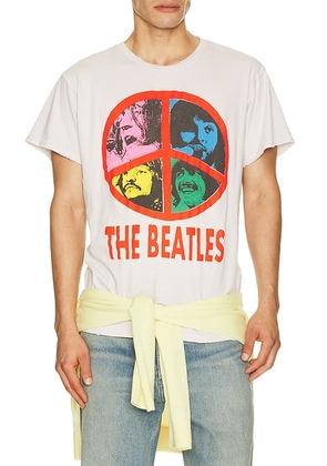 Madeworn Beatles Tee in Vintage White - White. Size L (also in S, M, XL/1X).