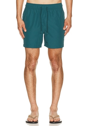 Onia Charles 5 Swim Trunk in Teal - Green. Size S (also in M, XL/1X).