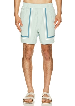 Malbon Scooter Playa Swim Short in Surf Spray - Blue. Size L (also in S, M, XL/1X).