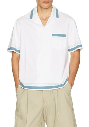 Malbon Ventura Camp Shirt in White - White. Size L (also in S, M, XL/1X).