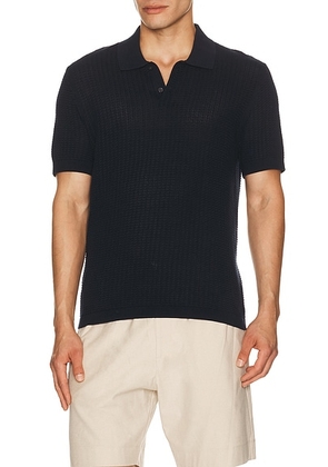 Theory Tactile Cotton Polo in Baltic - Navy. Size XXL/2X (also in M, S, L, XL/1X).