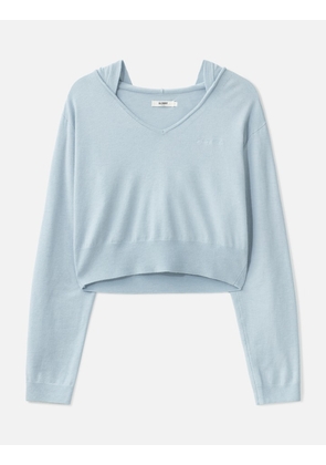 G Hug V-Neck Knit Hoodie