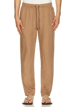 Onia Air Linen Pull On Pant in Sandlewood - Brown. Size XL/1X (also in S, M, L).