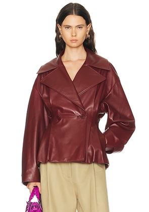 Balenciaga Folded Short Trench Coat in Burgundy - Burgundy. Size 36 (also in ).