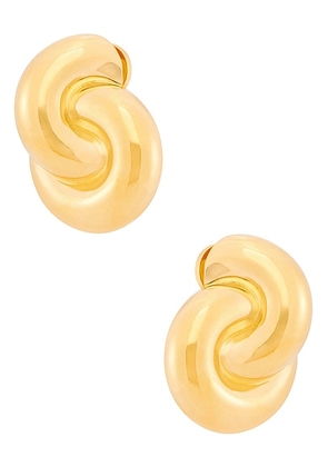 MEGA Jumbo Double Knot Earrings in Brass & 14k Gold Vermeil - Metallic Gold. Size all.