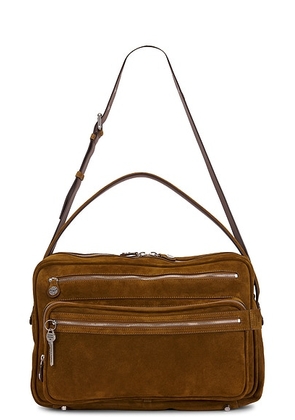 Acne Studios Camero Camera Suede V Bag in Cognac Brown - Cognac. Size all.
