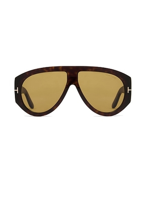 TOM FORD Bronson Sunglasses in Classic Dark Havana & Army Green - Brown. Size all.
