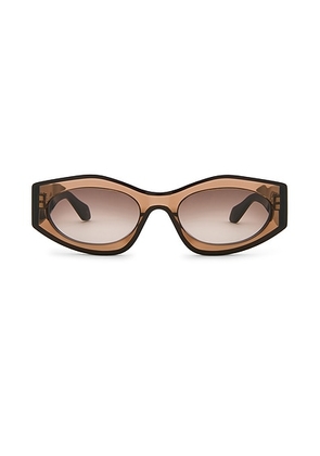 ALAÏA Oval Sunglasses in Brown - Brown. Size all.