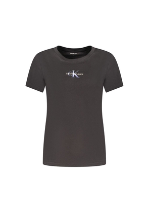 Calvin Klein Black Cotton Women T-Shirt - L