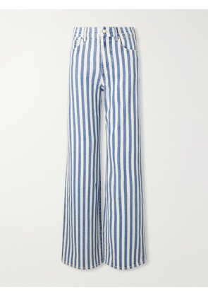 Veronica Beard - Taylor Striped High-rise Wide-leg Jeans - Blue - 23,24,25,26,27,28,29,30