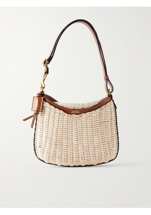 Isabel Marant - Oskan Wicker Leather-trimmed Wicker Shoulder Bag - Neutrals - One size