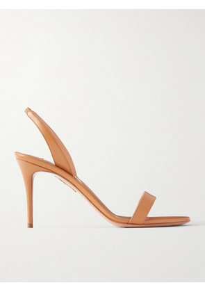 Aquazzura - So Nude 85 Leather Slingback Sandals - Brown - IT35,IT36,IT36.5,IT37,IT37.5,IT38,IT38.5,IT39,IT39.5,IT40,IT40.5,IT41,IT41.5,IT42