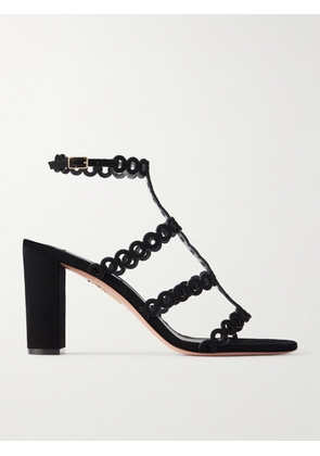 Aquazzura - Infinity Chain 85 Cutout Suede Sandals - Black - IT35,IT36,IT36.5,IT37,IT37.5,IT38,IT38.5,IT39,IT39.5,IT40,IT40.5,IT41,IT41.5,IT42