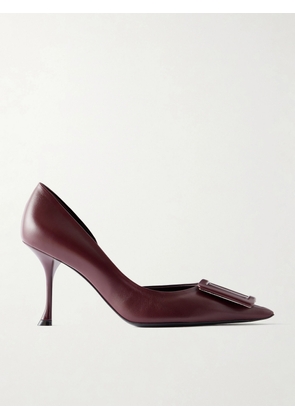 Roger Vivier - Ville Dorsay 85 Leather Pumps - Burgundy - IT36,IT36.5,IT37,IT37.5,IT38,IT38.5,IT39,IT39.5,IT40,IT40.5,IT41,IT41.5,IT42