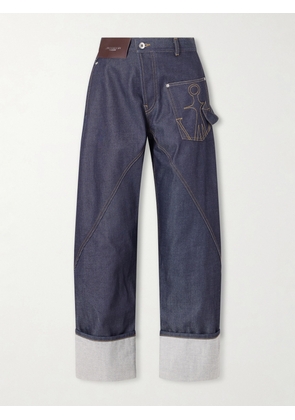 JW Anderson - High-rise Embroidered Wide-leg Jeans - Blue - 24,26,28,30,32,34