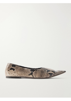 KHAITE - Marlene Snake-effect Leather Ballerina - Animal Print - IT36,IT36.5,IT37,IT37.5,IT38,IT38.5,IT39,IT39.5,IT40,IT41,IT42