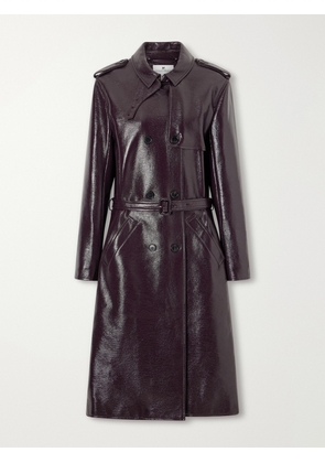 COURREGES - Belted Cotton-blend Vinyl Trench Coat - Burgundy - FR 34,FR 36,FR 38,FR 40,FR 42
