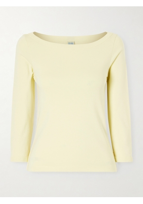 FLORE FLORE - Steffi Ribbed Organic Cotton-jersey T-shirt - Yellow - x small,small,medium,large,x large