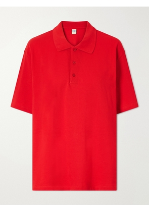 FLORE FLORE - Julie Organic Cotton-piqué Polo Shirt - Red - x small,small,medium,large,x large
