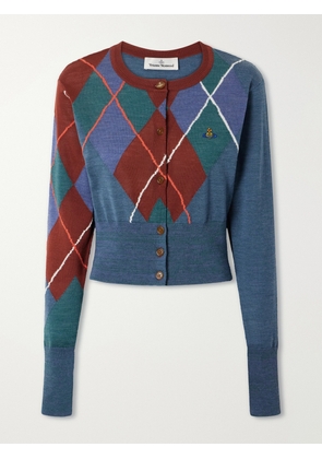 Vivienne Westwood - Logo-embroidered Checked Wool And Cotton-blend Cardigan - Multi - x small,small,medium,large,x large