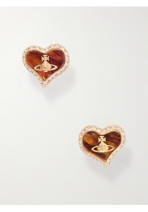 Vivienne Westwood - Petra Gold-tone, Crystals And Mother-of-pearl Earrings - One size