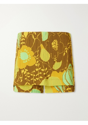 Tibi - Kamara Printed Crepon Skort - Yellow - US0,US2,US4,US6,US8,US10,US12