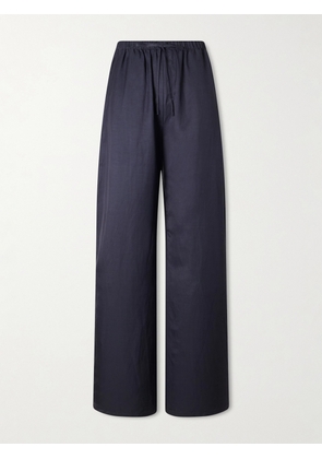LESET - Daniel Satin Wide-leg Pants - Blue - x small,small,medium,large,x large