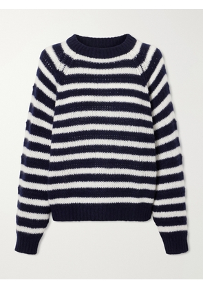 LISA YANG - Reni Striped Cashmere And Silk-blend Sweater - Blue - 0,1,2